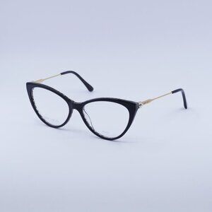 Jimmy Choo JC359 07T3 00 Eyeglasses Black/Animalier 54mm Cat Eye Frame